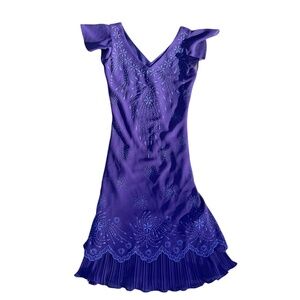 Vintage Purple Beaded NinaLee Cocktail Party Dress Medium